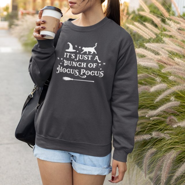 Moletom Hocus Pocus Halloween Cita Cinza Escura Feminina (Criador carregado)