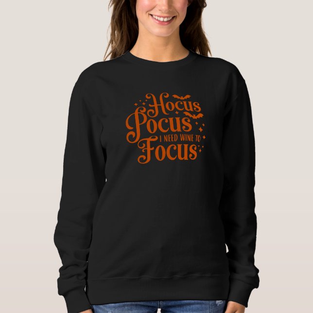 Moletom Hocus Pocus Wine para focar o Halloween (Frente)