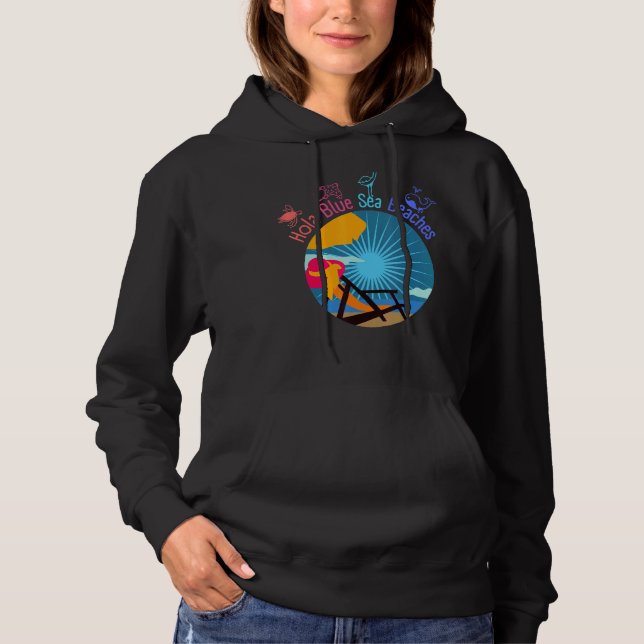 Moletom Hola Blue Sea Praias Em Palm Gêmeo Sunset 1 (Frente)