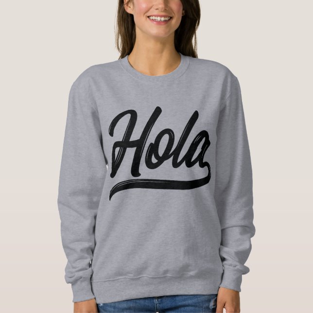 Moletom Hola Script (Preto) (Frente)