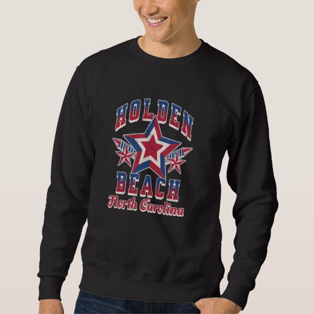 Moletom Holden Beach, NC Beachgo Summertime Patriotic G (Frente)