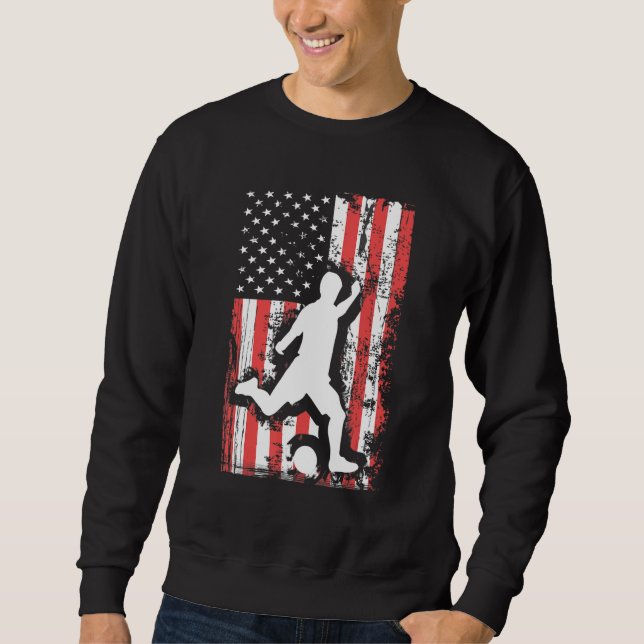 Moletom HOLIDAY 365 Soccer US Grunge Flag American 4th of (Frente)