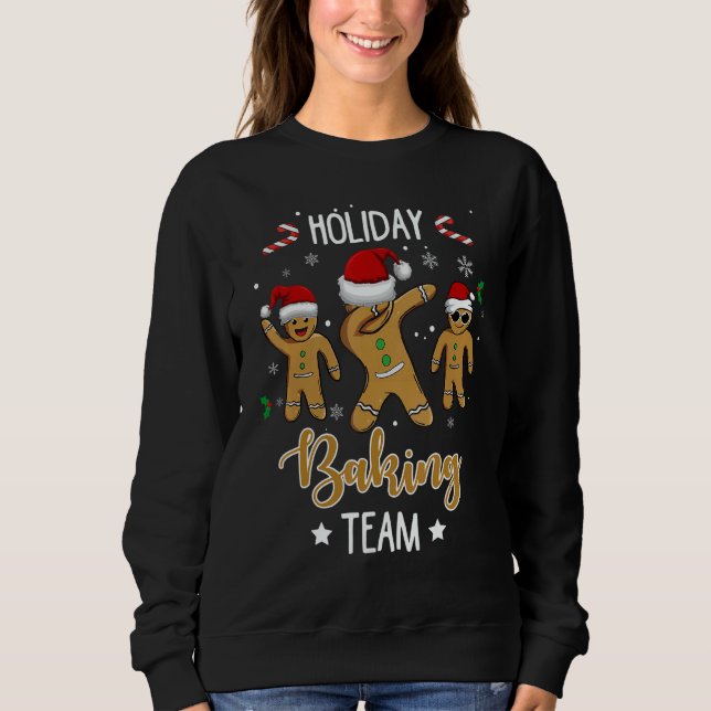 Moletom Holiday Baking Team Christmas Dabbing Gingerbread (Frente)