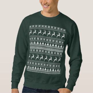 Moletom  Holiday Reindeer Christmas Sweater Pattern