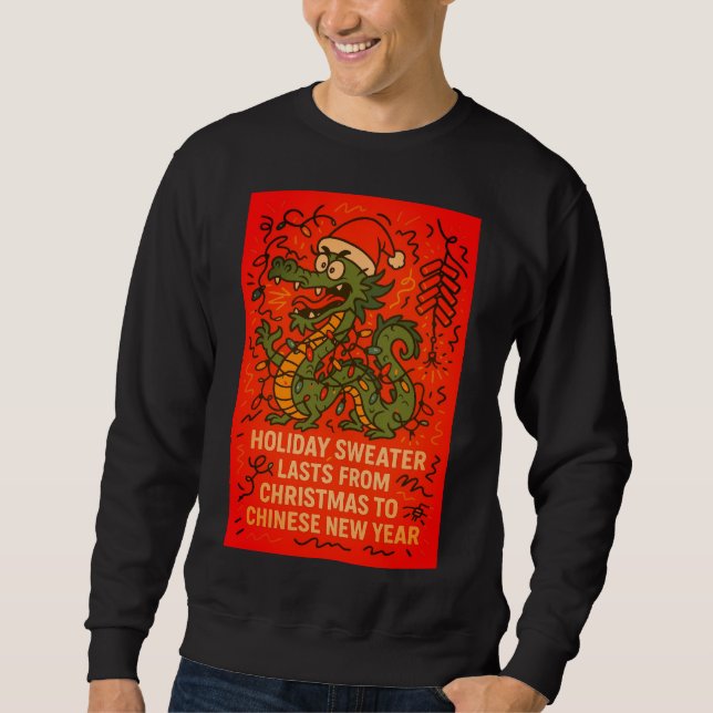 Moletom Holiday Sweater Christmas till Chinese New Year (Frente)