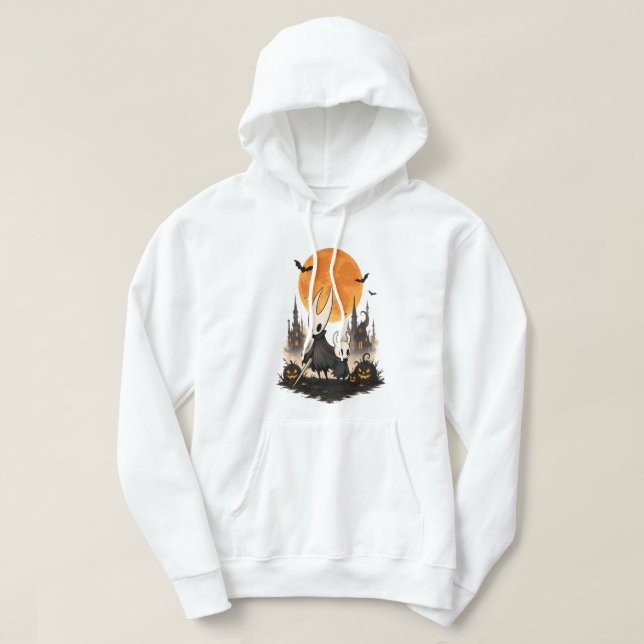 Moletom Hollow Knight Halloween Lua Assustadora Abóbora Jo (Frente do Design)