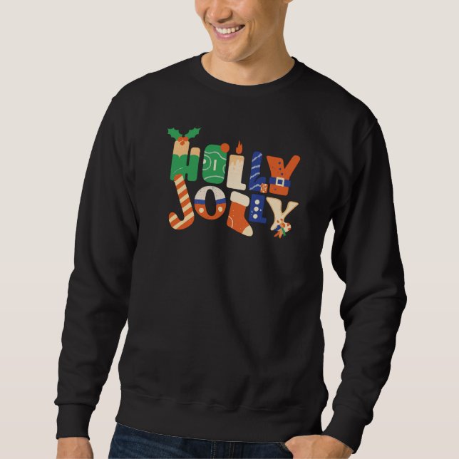 Moletom Holly Jolly Christmas Candy Letters (Frente)