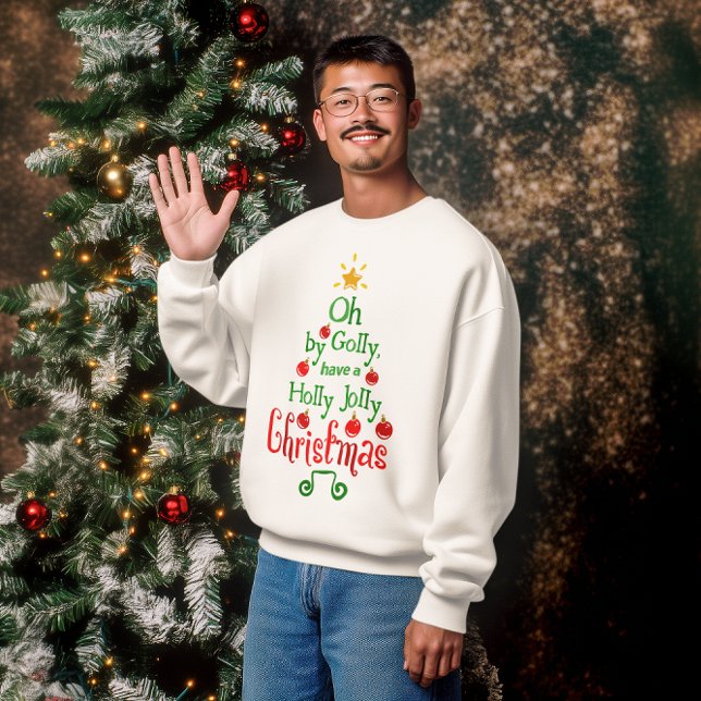 Moletom Holly Jolly Christmas Typografia Classic Song (Holly Jolly Christmas Typography Classic Song sweatshirt)