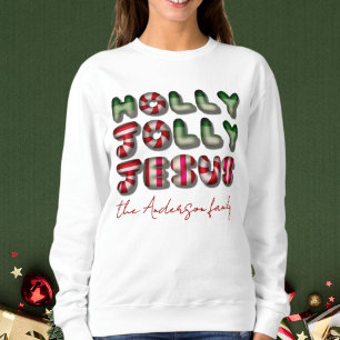 Moletom Holly Jolly Jesus, balão de doce óptico em negrito