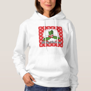 Moletom Holly on Red White Snowflakes - Feliz Natal