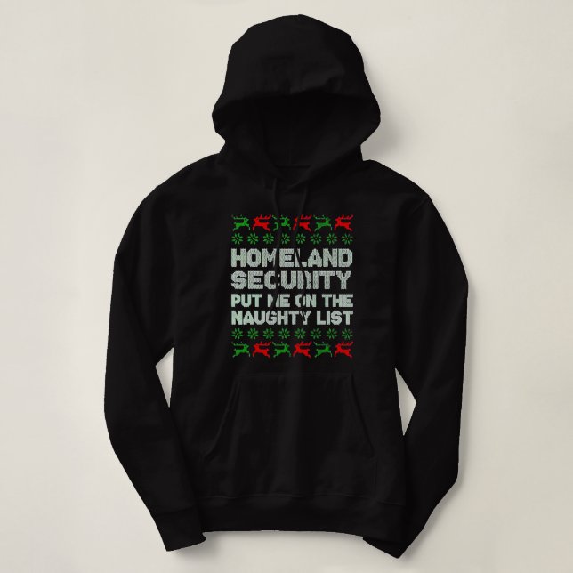 Moletom Homeland Security Naughty List Natal (Frente do Design)