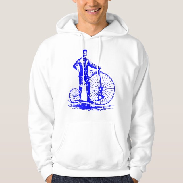 Moletom Homem com Penny Farthing - Azul (Frente)
