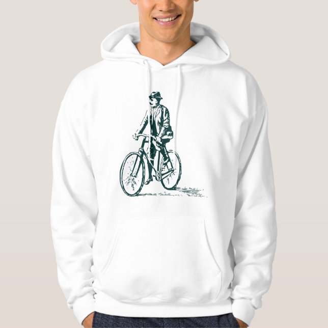 Moletom Homem em uma bicicleta - verde escuro (Frente)