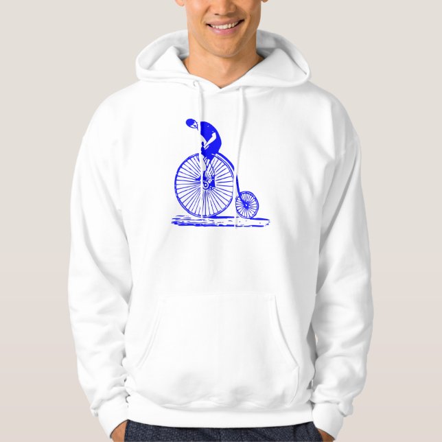 Moletom Homem em uma penny Farthing - Azul (Frente)