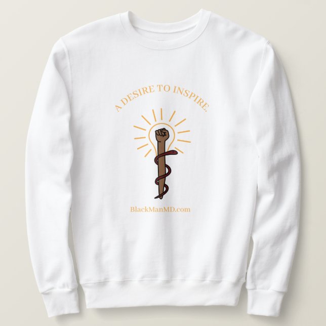 Moletom Homem Negro, M.D. Sweet Branco Unisex (Frente do Design)