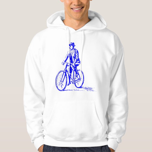 Moletom Homem numa bicicleta - Azul (Frente)