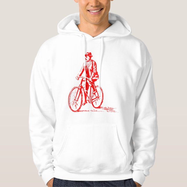 Moletom Homem numa bicicleta - Vermelho (Frente)