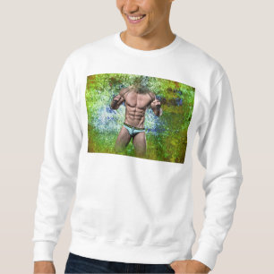 Moletom Homem sexy muscular branco de SlipperyJoe, alto-fa