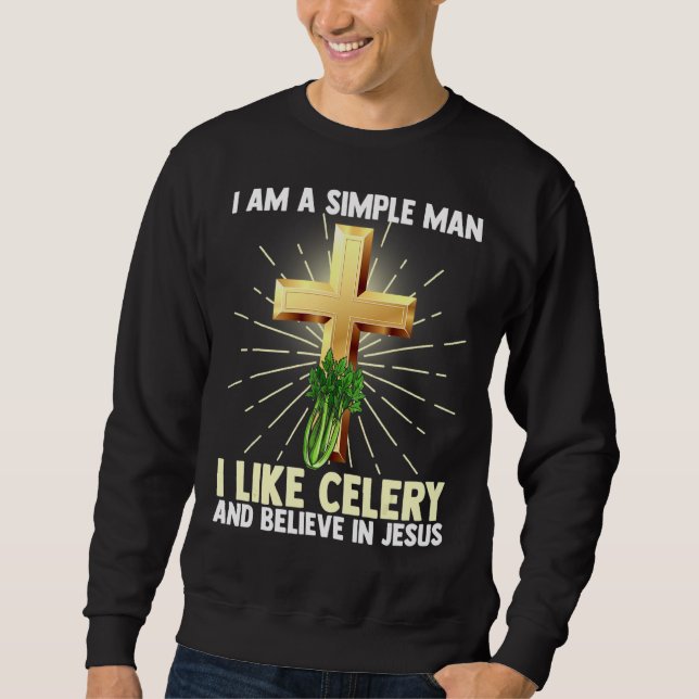 Moletom Homem Simples Como Aipo Acredita Em Jesus Chris (Frente)