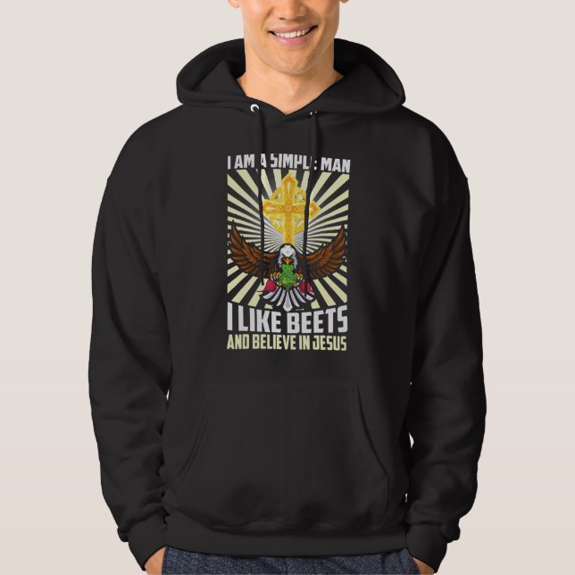 Moletom Homem Simples Como Beterraba Acredita Em Jesus C (Frente)