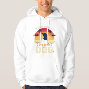 Moletom Homem Simples Que Ama Silhueta Do Cão Pôr do Sol P