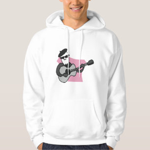 Moletom Homem Usando Boina Tocando Violão