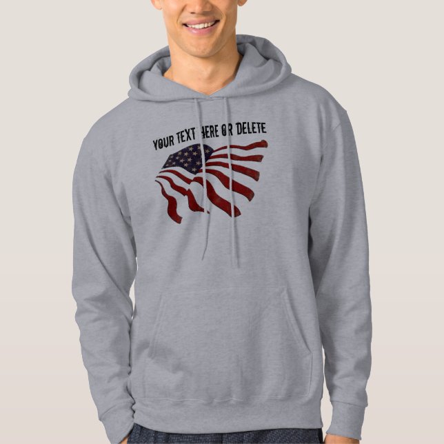 Moletom Homens afligidos do Hoodie da bandeira americana (Frente)