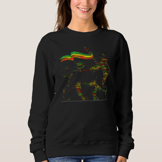 Moletom Homens do Orgulho Rastafárico Reggae Rasta Leão de (Frente)