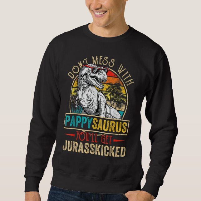 Moletom Homens Em Desgaste Pappysaurus Dinosaur Rex Fathe (Frente)