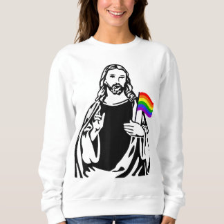 Moletom Homens LGBT Gay Lésbica Orgulho Jesus Arco-íris Ba