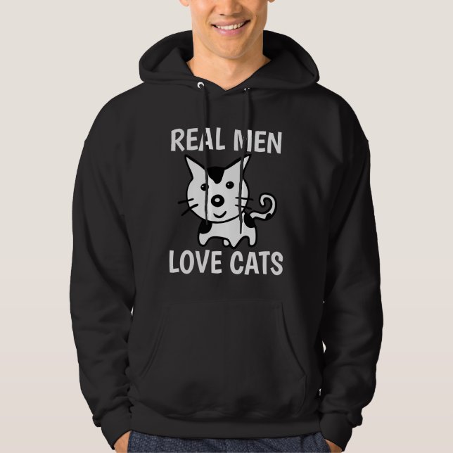 Moletom HOMENS REAIS ADORAM GATOS Black T-Shirts e Hoodies (Frente)