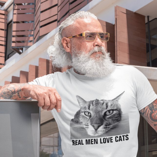 Moletom Homens Verdadeiros Adoram Gatos, T-shirts De Gato (Criador carregado)