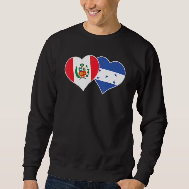 Moletom Honduran Peruvian Flag Love Honduras Peru Heart (Frente)