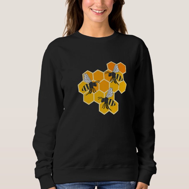 Moletom Honeycombs Bees Nature Wildlife Honey Premium (Frente)
