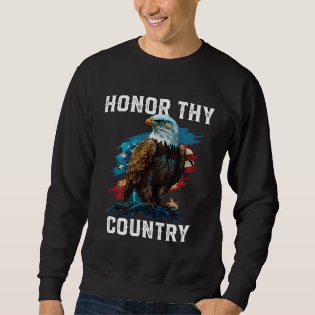 Moletom Honor Thy Country American Bald Eagle America USA  (Frente)