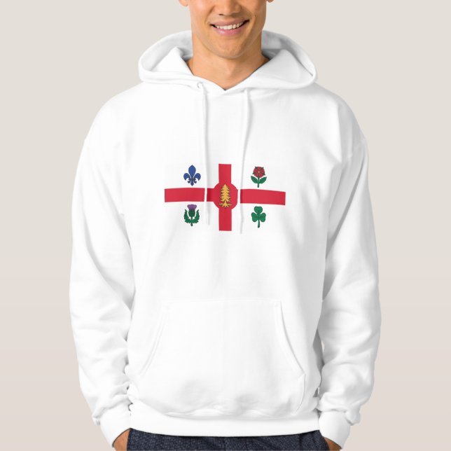 Moletom Hooded Sweatshirt with Flag of Montreal, Canada (Frente)