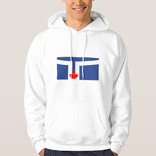 Moletom Hooded Sweatshirt with Flag of Toronto, Canada (Frente)