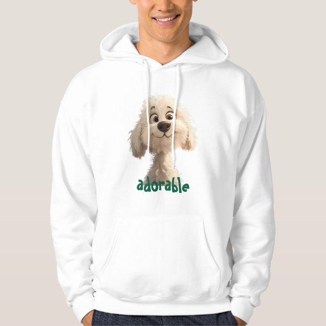 Moletom Hoodie Adorable Dog Illustration - Perfeito para P (Frente)
