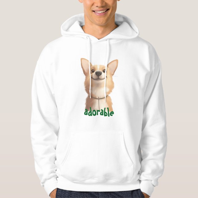 Moletom Hoodie Adorable Dog Illustration - Perfeito para P (Frente)