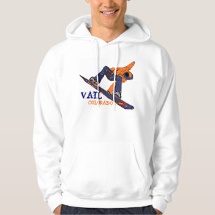 Moletom Hoodie alaranjado azul das caras do snowboarder de