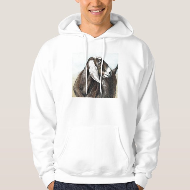 Moletom Hoodie animal da camisola da cabra de Nubian (Frente)