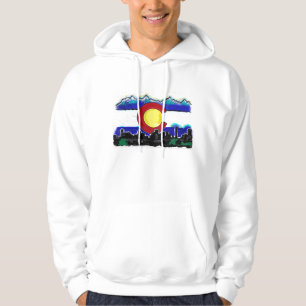 Moletom Hoodie artístico da skyline de Denver da bandeira