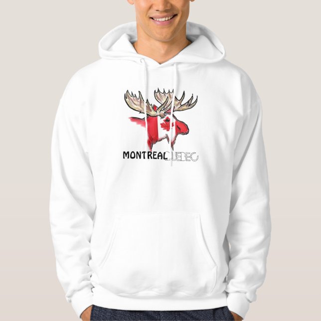 Moletom Hoodie artístico dos alces da bandeira canadense (Frente)