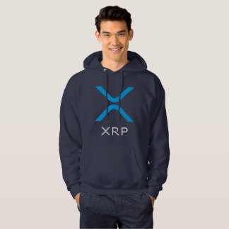 Moletom Hoodie azul & branco da ondinha de XRP do logotipo
