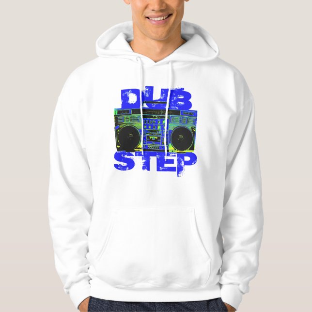 Moletom Hoodie azul de Dubstep Boombox (Frente)