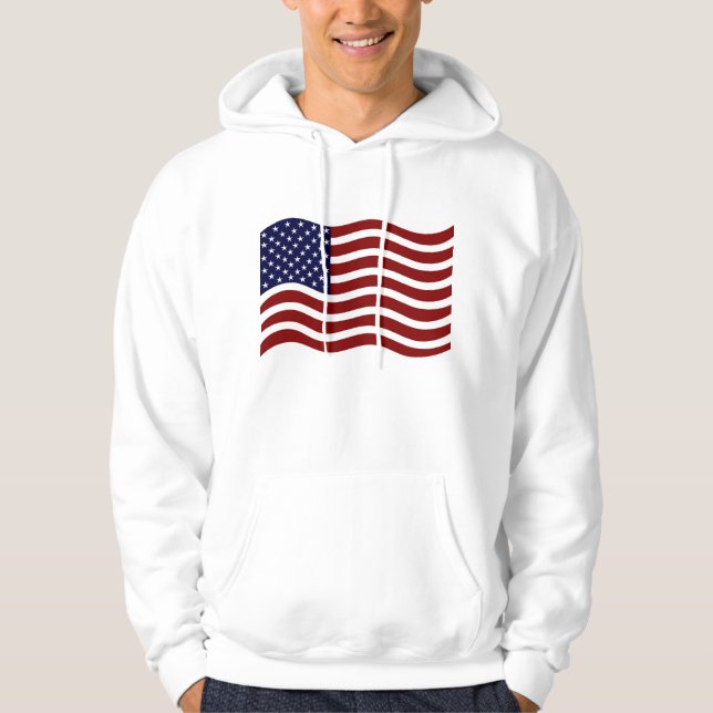 Moletom Hoodie Básico Masculino - Bandeira Americana (Frente)