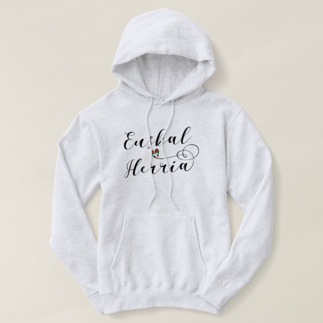 Moletom Hoodie Basque Euskal Herria do coração do país (Frente do Design)