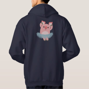 Moletom Hoodie bonito do porco da bailarina dos desenhos