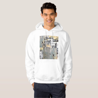 Moletom Hoodie branco com design da parede do Capricórnio
