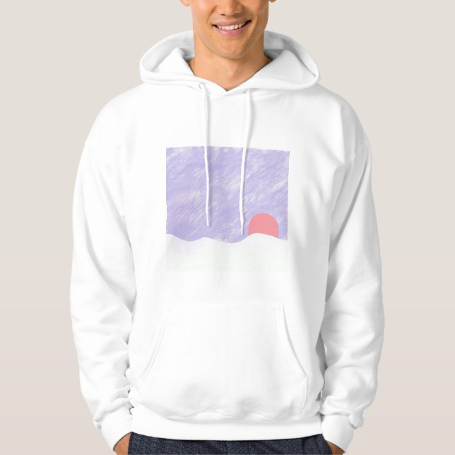 Moletom Hoodie Branco com Design de Montanha (Frente)